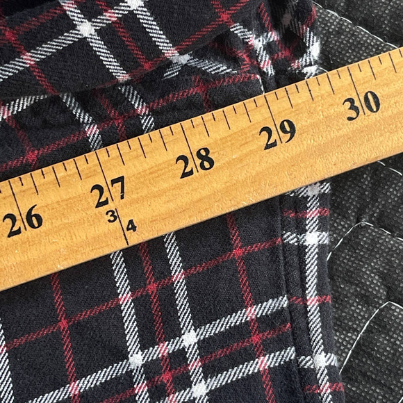 Lands End Flannel Shirt Mens‎ XXL 2X Black Red Button Up Portuguese Flannel - Picture 6 of 9